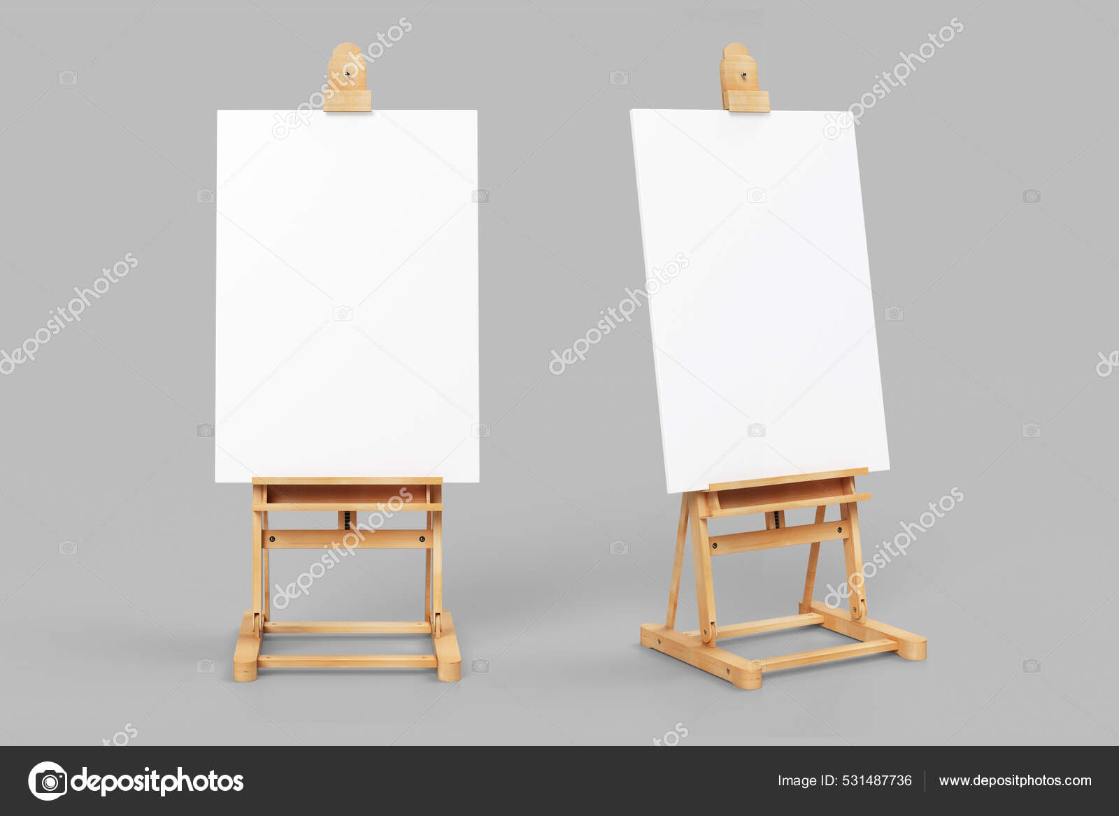 Easel Stand Board Blank White Poster Isolated Wooden Easel Art